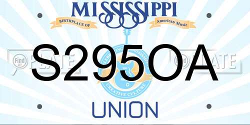 S295OA Mississippi License Plate