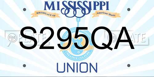 S295QA Mississippi License Plate
