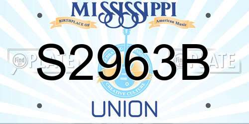 S2963B Mississippi License Plate