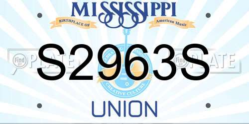 S2963S Mississippi License Plate
