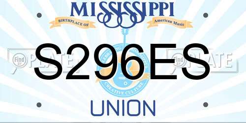 S296ES Mississippi License Plate