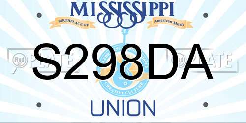 S298DA Mississippi License Plate