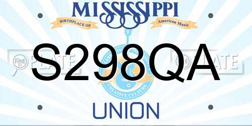 S298QA Mississippi License Plate