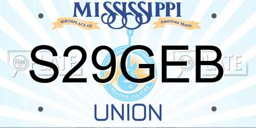 S29GEB Mississippi License Plate