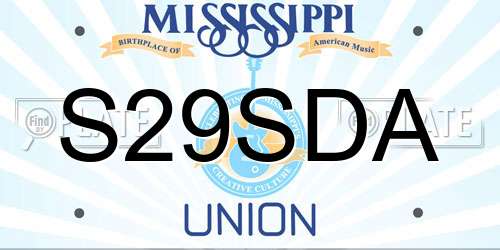 S29SDA Mississippi License Plate
