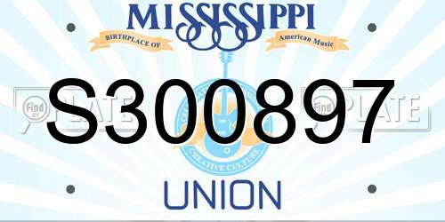 S300897 Mississippi License Plate
