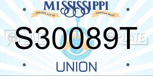 S30089T Mississippi License Plate