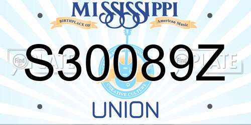 S30089Z Mississippi License Plate