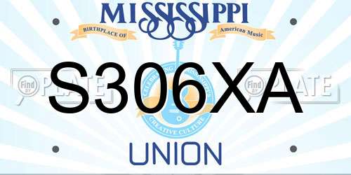 S306XA Mississippi License Plate