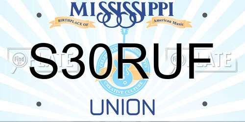 S30RUF Mississippi License Plate