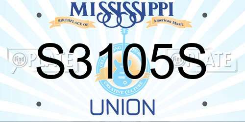 S3105S Mississippi License Plate