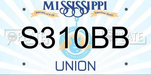 S310BB Mississippi License Plate
