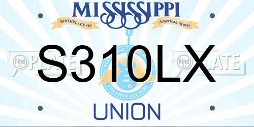S310LX Mississippi License Plate