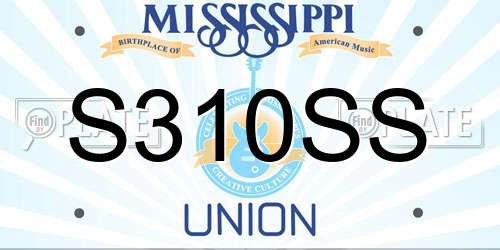 S310SS Mississippi License Plate