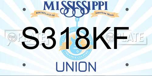 S318KF Mississippi License Plate