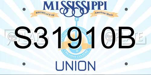 S31910B Mississippi License Plate