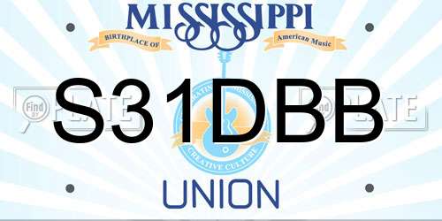 S31DBB Mississippi License Plate