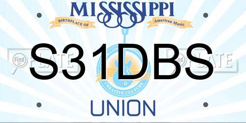S31DBS Mississippi License Plate