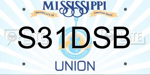 S31DSB Mississippi License Plate
