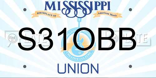 S31OBB Mississippi License Plate