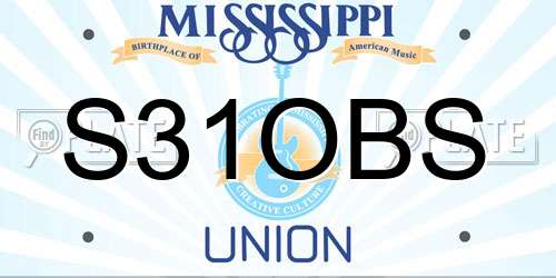 S31OBS Mississippi License Plate
