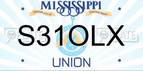 S31OLX Mississippi License Plate