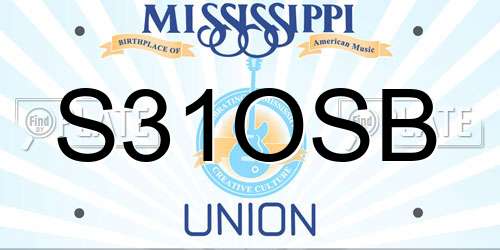 S31OSB Mississippi License Plate