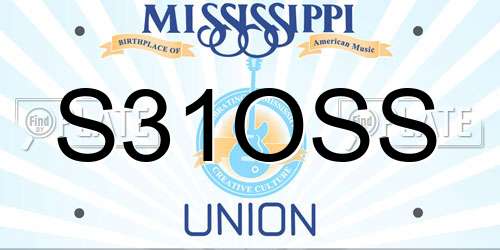 S31OSS Mississippi License Plate