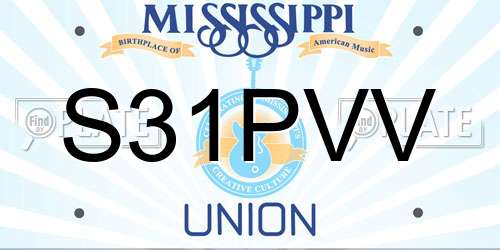 S31PVV Mississippi License Plate