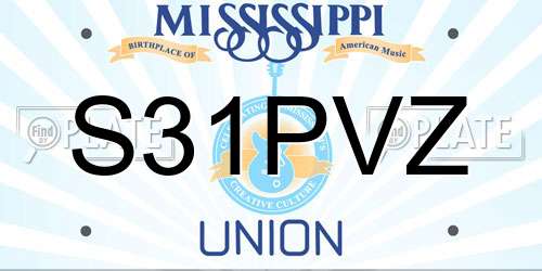 S31PVZ Mississippi License Plate
