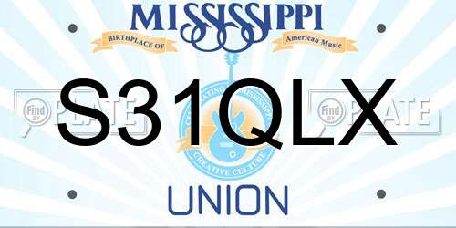 S31QLX Mississippi License Plate