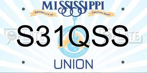S31QSS Mississippi License Plate