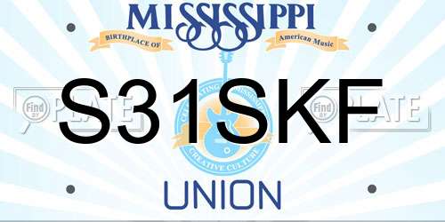 S31SKF Mississippi License Plate