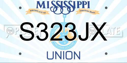 S323JX Mississippi License Plate