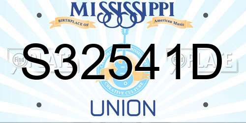 S32541D Mississippi License Plate