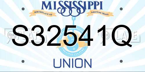 S32541Q Mississippi License Plate