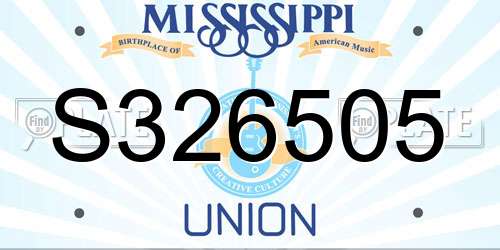 S326505 Mississippi License Plate