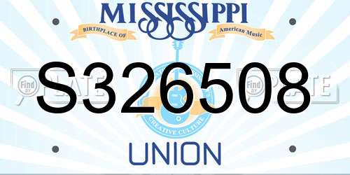 S326508 Mississippi License Plate