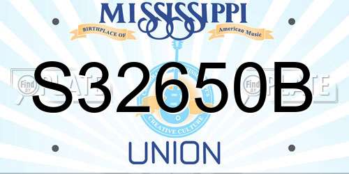S32650B Mississippi License Plate