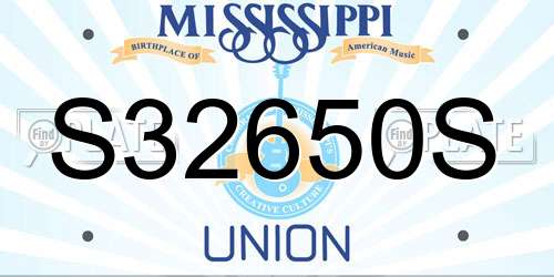 S32650S Mississippi License Plate