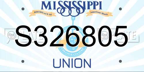 S326805 Mississippi License Plate