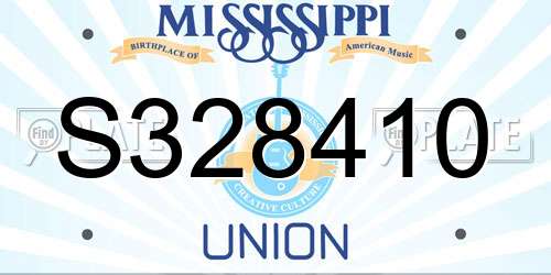 S328410 Mississippi License Plate