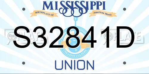 S32841D Mississippi License Plate
