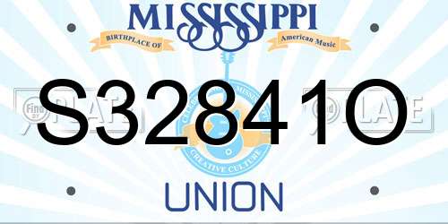 S32841O Mississippi License Plate