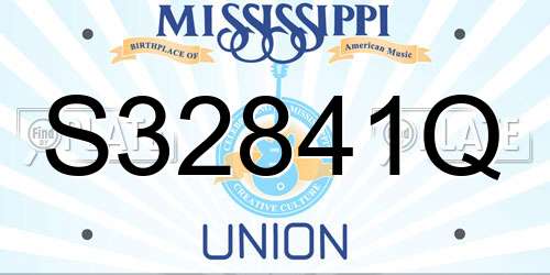 S32841Q Mississippi License Plate
