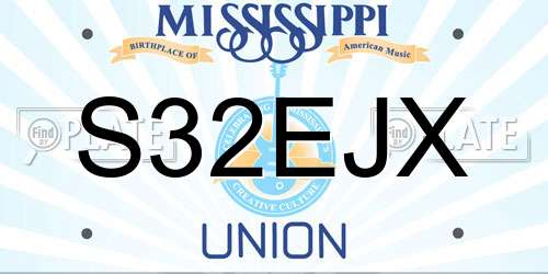 S32EJX Mississippi License Plate