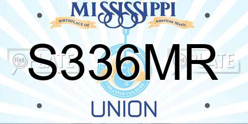 S336MR Mississippi License Plate