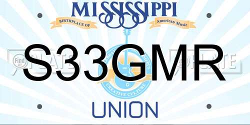S33GMR Mississippi License Plate