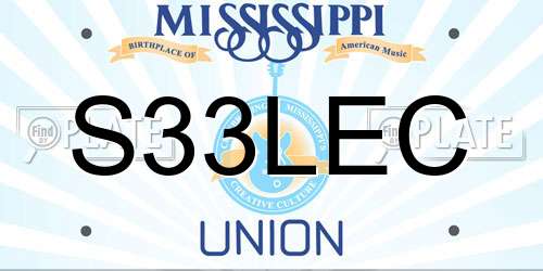 S33LEC Mississippi License Plate
