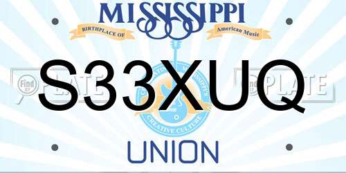 S33XUQ Mississippi License Plate